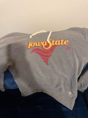 Iowa State Gray Pullover Hoodie with Red & Gold Logo